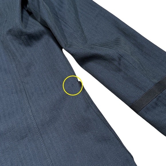 Alexander McQueen Wool Cotton Blue Striped Logo Patch Blazer Jacket Womens 40 - Picture 6 of 11